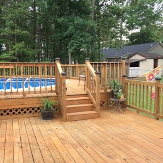 Connecting Pool Deck To Existing Deck, Multi Level Pool Deck, Two Level Pool Deck, Two Tier Deck With Pool, Multi Level Deck With Above Ground Pool, 2 Level Pool Deck, Multi Level Deck Ideas Swimming Pools, Two Level Deck With Pool, Installing Above Ground Pool