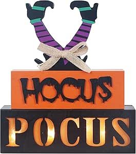 Amazon.com: Halloween Decorations Indoor, MEETYAMOR 3-Layered Legs Block Halloween Decor, LED Halloween Lights HOCUS POCUS Sign Hocus Pocus Decorations for Home, Gothic Decor for Halloween Party Decorations : Home & Kitchen Hocus Pocus Decorations, Indoor Halloween Decor, Halloween Themed Gifts, Holiday Gift Exchange, Witch Legs, Spooky Halloween Decorations, Scary Halloween Decorations, Halloween Lights, Halloween Decorations Indoor