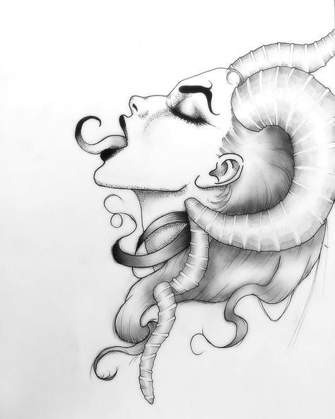 Aries Painting, Arte Aries, Aries Art, Cross Tattoos For Women, Demon Tattoo, Aries Tattoo, Goddess Tattoo, Medusa Tattoo, Zodiac Tattoos