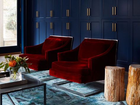 6 Designers Share Tips For A (Mini) Room Refresh Red Velvet Chair, Mini Room, Room Refresh, Design Salon, Red Chair, Red Sofa, Ordinary People, Blue Rooms, Contemporary Interior Design