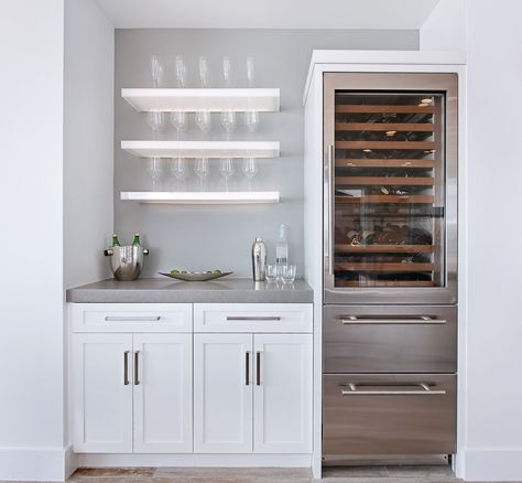 Dining Room Bar With Wine Fridge, Wine Fridge Cabinet Built Ins Bar Ideas, Breakfast Bar With Wine Fridge, Built In Bar With Wine Fridge And Wine Holder, Custom Bar With Wine Fridge, Tall Wine Fridge Wet Bar, Dry Bar With Wine Fridge, Bar Alcove, Tall Wine Fridge