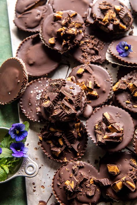 Frozen Chocolate Peanut Butter Yogurt Cups | halfbakedharvest.com Hbh Desserts, Chocolate Peanut Butter Yogurt, Yogurt Treats, Frozen Chocolate Bananas, Staple Recipes, Greek Yogurt And Peanut Butter, Chocolate Rice Krispie Treats, Healthy Peanut Butter Cups, Peanut Butter Yogurt