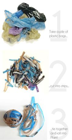 How to make Plarn (plastic yarn) How did I never think of this one? Plarn Tutorial, Reuse Plastic Bags, Plastic Bag Crafts, Plastic Yarn, Plastic Bag Crochet, Fused Plastic, Upcycle Plastic, Recycled Plastic Bags, Gilet Crochet