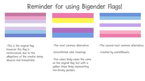 X 上的 MikNic：「Quick reminder for using bigender flags! There are a lot more alternative flags so you aren't any less valid than if you were to use others https://t.co/UZuL68PD9k」 / X Himbo Poses, Bigender Aesthetic, Bigender Wallpaper, Enby Flag, Bigender Flag, Sexuality Flags, Aroace Flag, Intersex Flag, Lgbtq Stuff