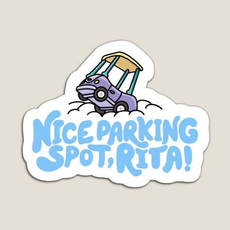 Nice Parking Rita, Nice Parking Spot Rita Bluey, Anime Living Room, Bluey Funny, Big Donuts, Home Cartoon, Bingo Funny, Stickers For Car, Sticker Inspo