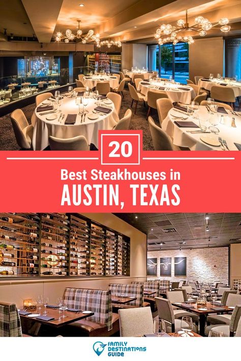 20 Best Steakhouses in Austin, TX Texas Restaurant, Unique Cafe, Family Destinations, Top Restaurants, Foodie Travel, Austin Texas, Austin Tx, Dining Experiences, Places To Eat