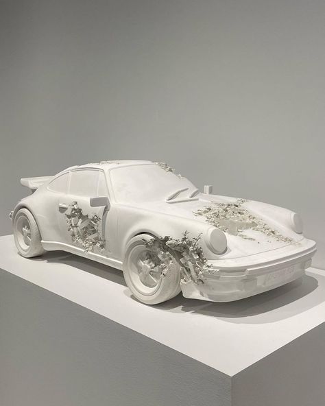 Daniel Arsham Porsche, Car Sculpture, Sculpture Fashion, Gcse Textiles, Daniel Arsham, Mid Modern, Car Pics, Automotive Art, June 19