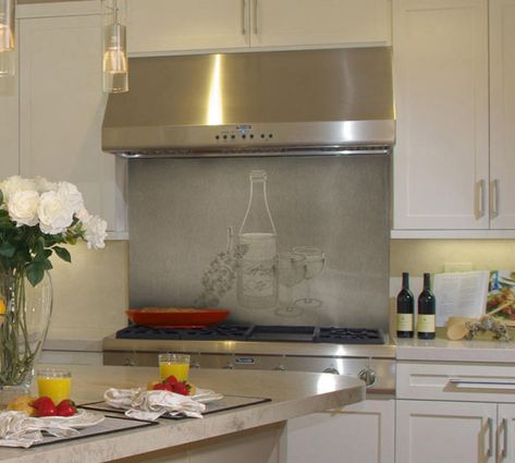 Stainless Steel Kitchen Backsplash, Stainless Steel Backsplash, Stove Backsplash, Steel Backsplash, Silk Butterfly, Metallic Backsplash, Stainless Backsplash, Beach House Kitchens, Kitchen Backsplashes