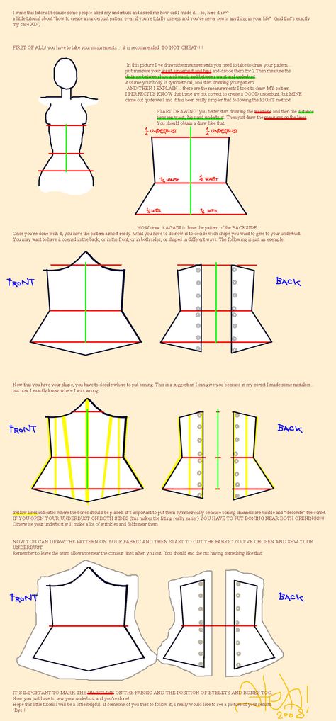 That's the way I used to sew my underbust ([link]) Really easier than the correct way and the result is quite good.... Underbust Corset Pattern, Corset Diy, Corset Tutorial, Diy Corset, Corset Underbust, Diy Cosplay, Fitness Shirts, Corset Sewing Pattern, Costume Tutorial