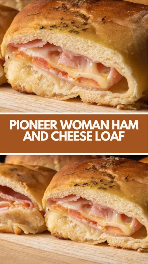 Pioneer Woman Ham And Cheese Loaf recipe is made with frozen bread dough, Virginia ham, and Irish Cheddar. It takes 2 hours and serves 6 people. Pioneer Woman Ham, Ham And Cheese Loaf, Frozen Dough Recipes, Frozen Bread Dough Recipes, Pioneer Woman Recipes Dinner, Pioneer Kitchen, Virginia Ham, Cheese Loaf, Food Network Recipes Pioneer Woman