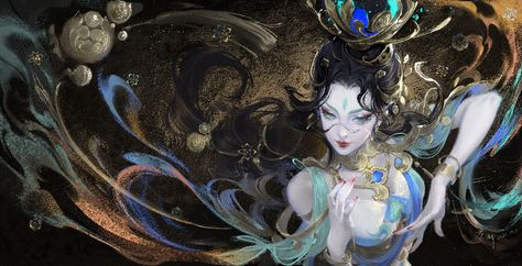 ArtStation - Huxuan Dancer, KUISHI Xu Deep Art, Chinese Art Girl, Antique Illustration, Art Diary, China Art, Art Contest, Arte Fantasy, 판타지 아트, Environment Concept Art