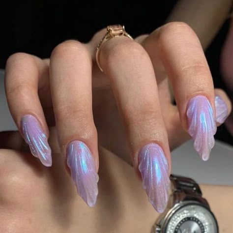 Seashell Nails, Art Deco Nails, Airbrush Nails, Trendy Products, Simple Acrylic Nails, Mermaid Nails, French Acrylic Nails, New Nails, Luxury Nails