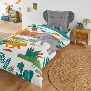 Annibal Animal 100% Cotton Duvet Cover Annibal Animal 100% Cotton Duvet Cover LA REDOUTE INTERIEURS - La Redoute Future Interior Design, Jungle Bedroom, Childrens Rooms, Kids Duvet, Kids Duvet Cover, Shower Chair, Arm Chair Table, Bedroom Views, Single Duvet Cover