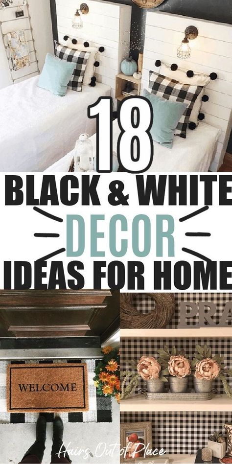 Black Buffalo Check Kitchen, Buffalo Check Living Room Decor, Black And White Buffalo Plaid Bathroom, Black Buffalo Check Living Room, Black And White Bedding Ideas Farmhouse, Black And White Buffalo Plaid Living Room, Black And White Interior Farmhouse, Black And White Cottage Decor, Black And White Plaid Living Room