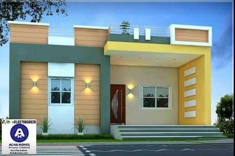 800 SQFT SINGLE FLOOR MODERN HOME DESIGN Simple House Exterior, Single Floor House Design, Modern House Floor Plans, Small House Elevation, Small House Front Design, House Balcony Design, Small House Design Exterior, Small House Elevation Design, A Small House