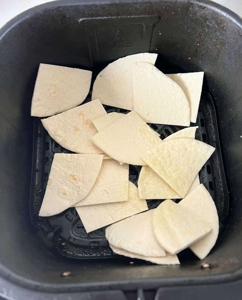 Air Fryer Tortilla Chips (Low Carb) - Recipe Diaries Zero Carb Tortilla Chips Air Fryer, Low Carb Tortilla Chips Air Fryer, Zero Net Carb Tortillas Recipes, Keto Chips Tortilla, Keto Tortilla Chips Air Fryer, Air Fry Tortilla Chips, Zero Carb Tortilla Chips, Air Fryer Weight Watchers Recipes, Zero Carb Tortilla Recipe Ideas