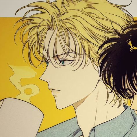 ─ @M_M_0103 on twt Ash And Eiji, Gay Fish, Fish Icon, Future Boy, Best Friend Match, Duos Icons, Banana Art, Boy Best Friend, Banana Fish