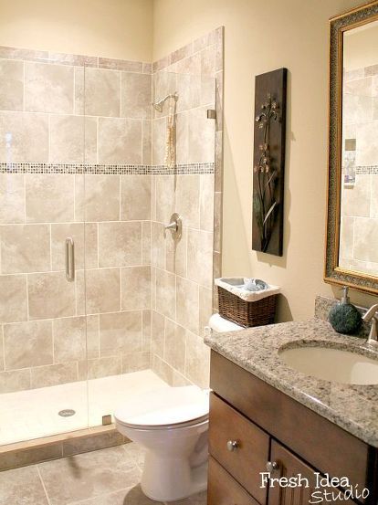 Beige Shower Tile, Bathroom Beige, Bathroom Tub Shower, Tub Ideas, Beige Bathroom, Bathroom Shower Tile, Bathroom Remodel Shower, Trendy Bathroom, Budget Bathroom