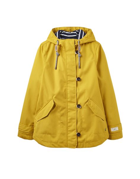 Joules Coast Women's Jacket Combat Jacket, Yellow Jersey, Country Attire, Yellow Raincoat, Water Resistant Jacket, Short Sleeve Jacket, Jersey Jacket, Waterproof Coat, Yellow Jacket