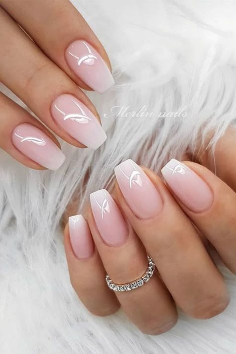 French Ombre Nails Ballerina, Ombre Nails Ballerina, Ballerina Shape Nails, Nails Easy At Home, Nails Ballerina Shape, French Ombre Nails, Ombre French Nails, Nails Ballerina, Unghie Sfumate