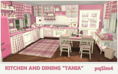 PQSims4: Kitchen and Dining "Tania" • Sims 4 Downloads Sims 4 Controls, Cc Patreon, Sims 4 Kitchen, Mod Furniture, Sims 4 Anime, Sims 4 Bedroom, Pink Furniture, Barbie Room, Cute Furniture