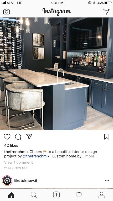 Home Bars With Seating, Wine Room With Bar, Wine Display Home Bar Ideas, Back Of Bar Ideas, Glass Door For Basement Stairs, Bar And Wine Area, Bar In Dinningroom, Contemporary Basement Bar, Indoor Bars For Home Luxury