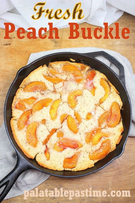 Fresh Peach Buckle Pan Cooked Peaches, Peach Cobbler Cast Iron Skillet Fresh Peaches, High Altitude Peach Cobbler, Peach Cobbler Single Serving, Peach Buckle, Peach Cobbler 8x8 Pan, Apple Banana Bread, Peach Cookies, Sweet Potato And Apple