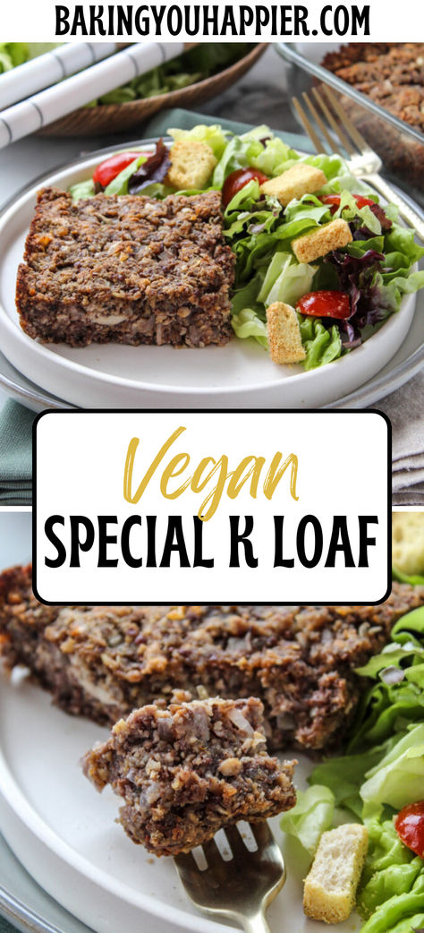 Vegan Special K Loaf, a vegan variation of the much loved Special K Cottage Cheese Loaf. This is a traditional Seventh-day Adventist recipe! Special K Loaf Recipe, Special K Loaf, Cottage Cheese Loaf, Vegan Cottage Cheese, Vegan Broccoli Salad, Vegetarian Meatloaf, Vegan Loaf, Cheese Loaf, Vegan Scalloped Potatoes