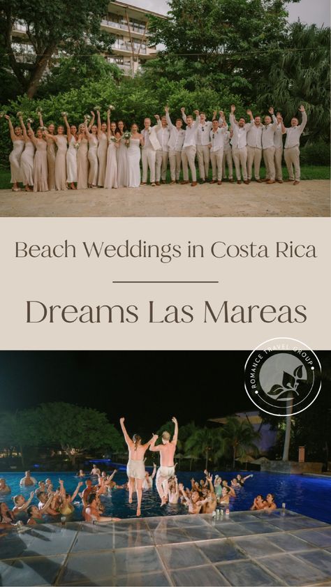 Get inspired by this beautiful real wedding at Dreams Las Mareas, Costa Rica. This tropical venue offers the perfect setting for a destination wedding, with stunning beachfront views and unforgettable moments. Find out how this couple made their day extra special in paradise. Head to the Romance Travel Group website to learn about our destination wedding tips and wedding planning services. Wedding In Costa Rica, Dreams Las Mareas Costa Rica Wedding, Dreams Las Mareas Costa Rica, Las Mareas Costa Rica, Costa Rica Beach Wedding, Destination Wedding Ceremony, Romance Travel, Costa Rica Wedding, Destination Wedding Locations