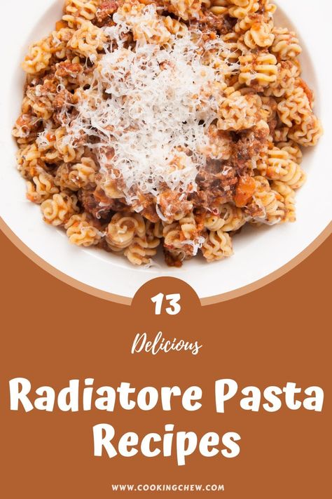 Radiatore Pasta Salad, Raditorie Pasta, Radiator Pasta Recipes, Radiatori Pasta Recipes, Trofie Pasta Recipes, Radiatore Pasta Recipes, Radiator Pasta, Pasta With Hamburger, Radiatori Pasta