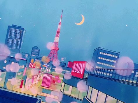 Japan 80's Aesthetic, Sailor Moon Gif, Sailor Moon Episodes, Sailor Moon Background, Sailor Moon Fashion, City Pop, Arte Sailor Moon, Anime City, Sailor Moon Aesthetic