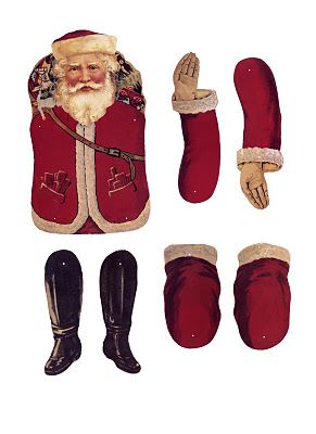 Great Vintage Santas! Thanks Cathy!8-) Articulated Paper Dolls, Paper Puppets, Paper Dolls Printable, Vintage Santa Claus, Small Stuff, Vintage Paper Dolls, Printable Vintage, Victorian Christmas, Jumping Jacks