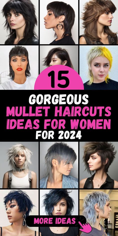 Step into the world of Mullet Haircuts for Women in 2024, where creativity knows no bounds. Our carefully curated collection offers an array of Mullet Haircut options that cater to diverse tastes. From the trendy Korean-inspired Mullet to the chic and timeless Pixie Mullet, our selection allows you to express your unique style. Embrace the Mullet trend with confidence and make a bold fashion statement in the new year. New Mullet Women, Choppy Mullet Women, Mulette Haircut Woman, Mullets Haircut, Shaggy Mullet For Women Short, Mullets For Women, Asymmetrical Mullet, Womens Mullet Hairstyles, Mulette Haircut