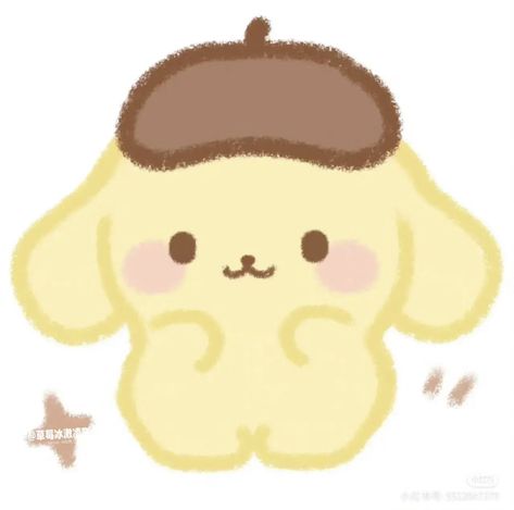 Pom Pom Purin Drawing, Pom Pom Purin Icon, Pompompurin Drawing, Pompompurin Cute, Sanrio Drawing, Cute Pompompurin, Sanrio Drawings, Cute Sanrio Characters, Sanrio Pom Pom Purin