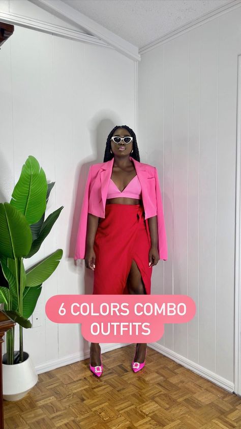 priscastyleme on Instagram: So @iseesolange and I put together these 6 colors combo Looks! 😍 How did we do?? Tell us Which combo is your favorite and which one you'll… Color Blocking Outfits Black Women, Colour Blocking Outfit, Dusty Pink Outfits, Color Combos Outfit, Color Blocking Outfits, Well Dressed Women, Business Chic, Wardrobe Inspiration, Outfits 2022