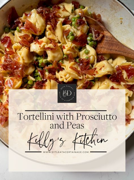 Tortellini with Prosciutto and Peas One-pot Tortellini With Prosciutto And Peas, Tortellini With Peas And Prosciutto, Tortellini And Peas, Creamy Prosciutto Pasta, Recipes With Prosciutto, Prosciutto Tortellini, Tortellini Prosciutto, Ali Slagle, Chicken With Prosciutto