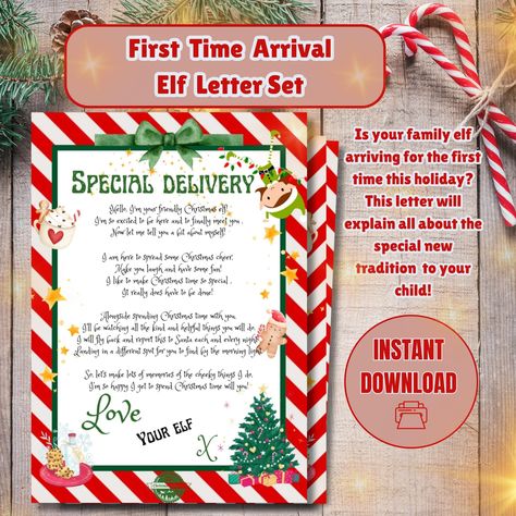 Special First Time ELF ARRIVAL Magic Delivery Letter Set for kids. Special Delivery Letter,Goodbye Letter&Elf KINDNESS Rules Bundle,Set of 3 Elf Delivery, Letter Printables, Elf Arrival, Goodbye Letter, Elf Letters, Girl Elf, Magic Moments, Over The, Green Girl