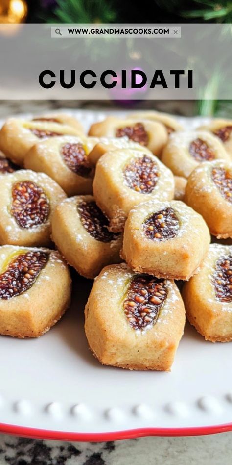 Make the holidays extra special with Cuccidati! These homemade Sicilian fig cookies are filled with a spiced fig mixture and drizzled with a sweet glaze, creating the perfect balance of flavor and texture. Unique Holiday Treats, Italian Christmas Desserts, Italian Fig Cookies, Fig Cookies, Date Cookies, Sweet Glaze, Christmas Eve Dinner, Italian Spices, Italian Christmas