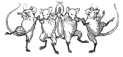 From the Battle of Frogs and Mice. Dancing Rats Tattoo, Dancing Mice Tattoo, Rat Illustration Ink, Rat Animation, Mice Tattoo, Rattus Rattus, Rat Tattoo, Medieval Tattoo, Mouse Tattoos