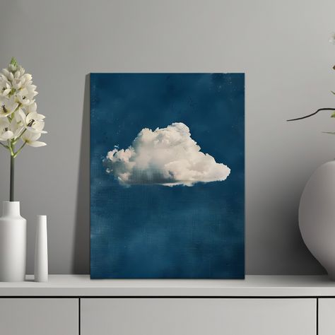 Is your decor feeling a bit...grounded? ☁�️ Let's take it to new heights with ethereal vibes! The Ethereal Cloud Minimalist Canvas Art is here to transform your space into a dreamy escape ✨ This stunning piece isn't just wall art, it's a window to a world of soft hues and wispy textures. Imagine a delicate cloud formation floating across a calming canvas, inviting you to drift away and lose yourself in its serenity The minimalist design keeps things light and airy, allowing the ethereal beau... Clouds Art Painting, Visual Clutter, Minimalist Canvas Art, Art Tutorials Watercolor, Cloud Art, Lose Yourself, Art Diary, Meditation Space, Cloud Painting