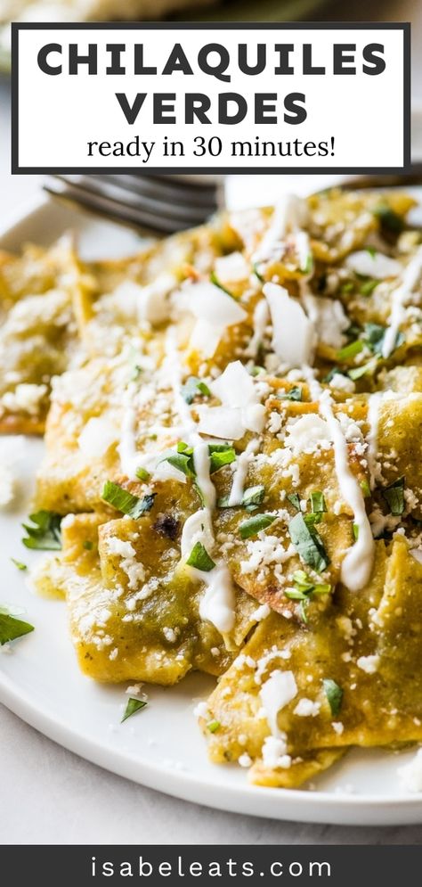 Chilaquiles Breakfast Casserole Smitten Kitchen, Chilaquiles With Tortilla Chips, Crockpot Chilaquiles, Chilaquiles Recipe Mexican Green, Baked Chilaquiles Recipe, Easy Chilaquiles Recipe Simple, Chillaquilles Verde Recipe, Mexican Breakfast Chilaquiles, Chile Quilles Recipe Verde