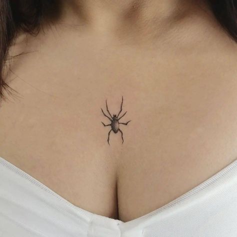 nice 22 Spider Tattoo Design Spider Tattoo For Women Chest, Tattoo Ideas Female Spider, Spider Chest Tattoo Female, Spider Tattoo Chest, Spider Chest Tattoo, Spider Tattoo For Women, Small Spider Tattoo, Spider Tattoo Design, 3d Spider Tattoo