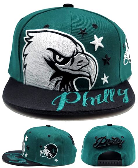 PRICES MAY VARY. Philadelphia New Leader Premium Colossal Liberty Bald Eagle Philly Green Black Era Snapback Hat Cap Premium Colossal Snapback Hat in Football Colors. Liberty Eagle on a Green Crown with Black Bill. City Helmet on Side. Great look with Philly Script Name on Back and Bill. Size - One Size Fits Most Snapback Hats like these normally retail for 26.99 plus shipping... Hat has logos and letters on front and back of crown embroidered, stitched on. Green Crown, Philadelphia Eagles, Hat Cap, Snapback Hat, Bald Eagle, Snapback Hats, Eagles, Philadelphia, Baseball Cap