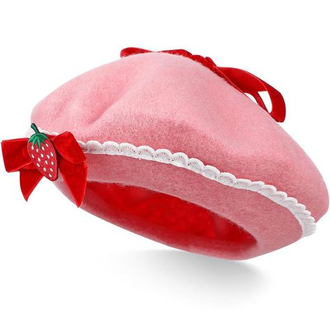 Smarter Shopping, Better Living! Aliexpress.com Strawberry Beret, Strawberry Shortcake Costume, Strawberry Outfit, Beret Cap, Kawaii Bags, Kawaii Backpack, Kawaii Pens, Berets Cap, Pink Strawberry