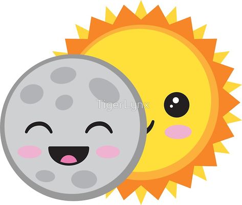 Cute Kawaii Solar Eclipse de dibujos animados Solar Eclipse Clipart, Eclipse Clipart, Solar Eclipse Drawing, Solar Background, Eclipse Nails, Eclipse Aesthetic, Bullet Drawing, Eclipse Lunar, Eclipse Solar