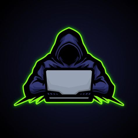 Hacker e sport logo style | Premium Vector #Freepik #vector #logo #technology #computer #character E Sport Logo, Fotoshoot Ideas, Hacker Logo, Hacker Art, Computer Logo, Minimal Tattoo Design, Brain Logo, Lab Logo, Photoshop Digital Background