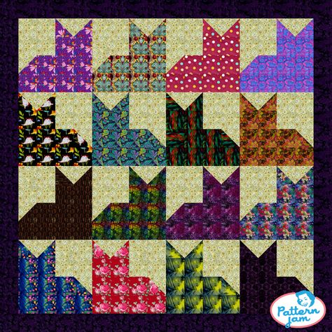 Kitten Quilt Pattern, Free Cat Quilt Block Pattern, Cat Quilt Patterns Free, Cat Quilt Block Pattern Free, Animal Quilt Patterns, Free Sewing Projects, Cat Quilt Block, Cat Quilts, Cat Quilt Patterns