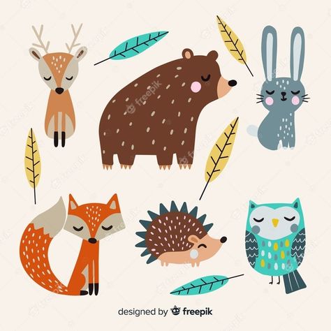 Textil Design, Autumn Forest, Leaf Nature, Dessin Adorable, Vector Hand, Childrens Illustrations, Forest Animals, Woodland Animals, Animal Illustration