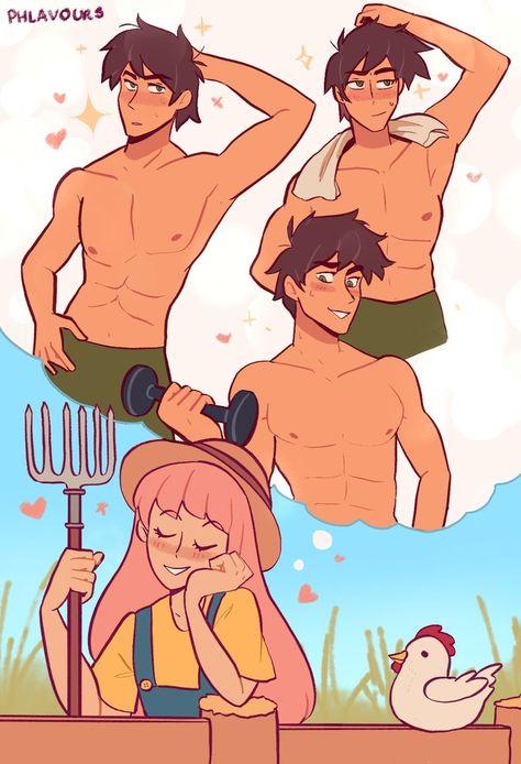 Stardew Valley Tips, Stardew Valley Farms, Stardew Valley Fanart, Farmer Boy, Camp Buddy, Anime Guys Shirtless, Graphic Wallpaper, Stardew Valley, Gay Art