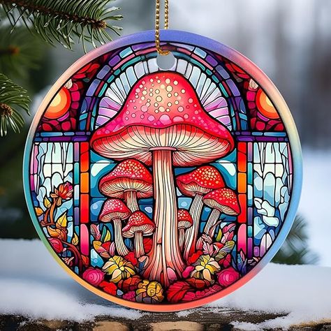 Amazon.com: Touber Christmas Ornament, Christmas Decoration, Holiday Present Idea, Heirloom Keepsake, Round Ceramic, Gift Exchange, Gift Idea, Mushroom : Home & Kitchen Mushroom Christmas Ornaments, Christmas Mushroom, Mushroom Ornaments, Mushroom Christmas, Ornaments For Christmas Tree, Ceramic Christmas Decorations, Christmas Ornaments Gifts, Christmas Keepsakes, Christmas Tree With Gifts